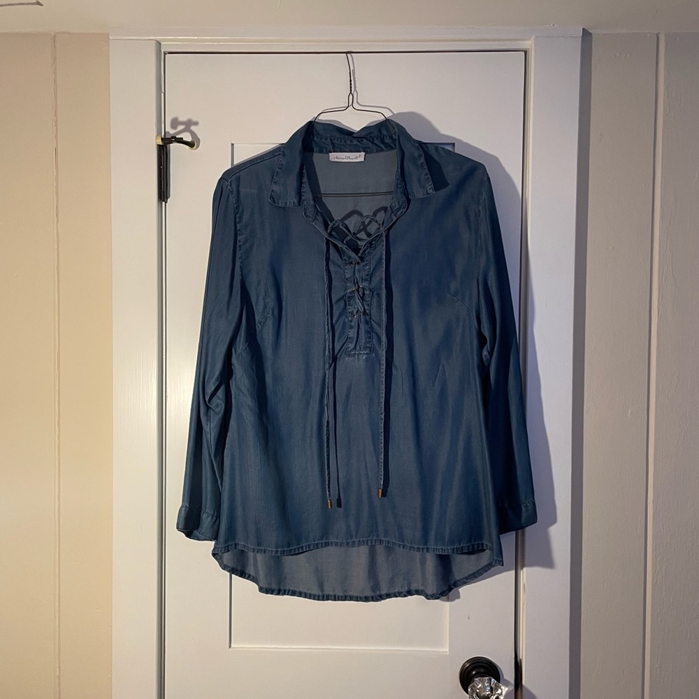 Keren Hart long sleeve denim shirt size medium